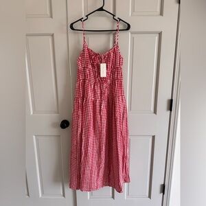 NWT Sim & Sam red gingham sundress M